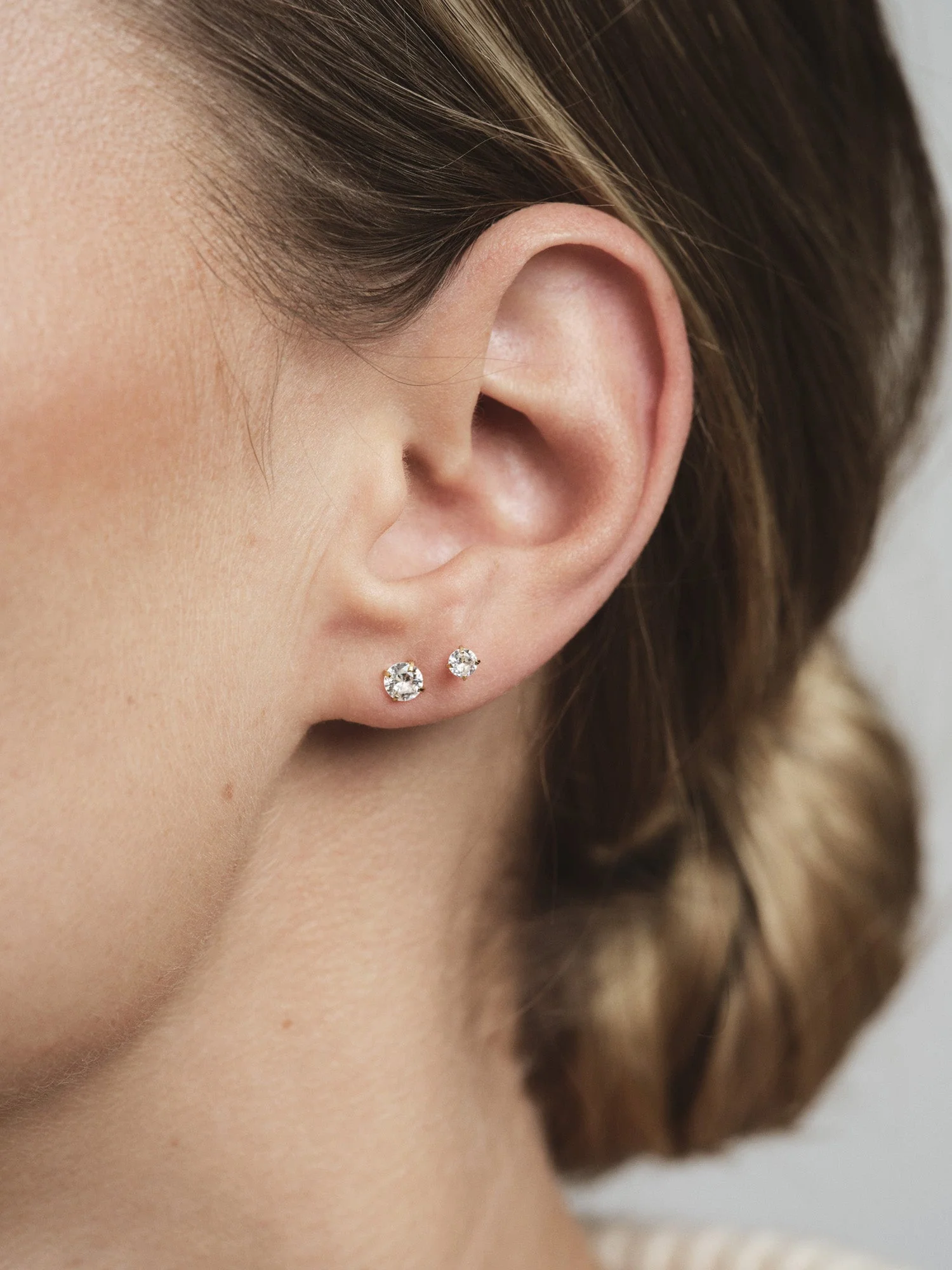 Jolie White Medium Studs - Image 6