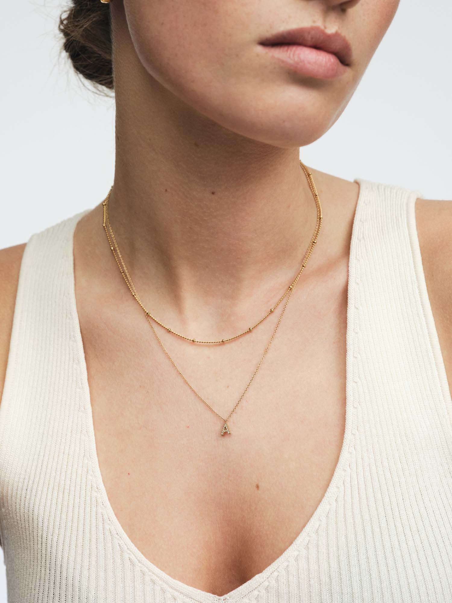 Petite Stone Letter Necklace - Image 3